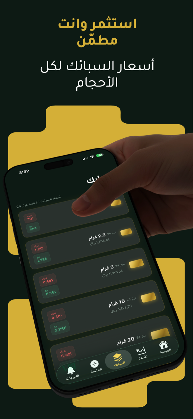 أسعار السبائك الذهبية لكل الأحجام